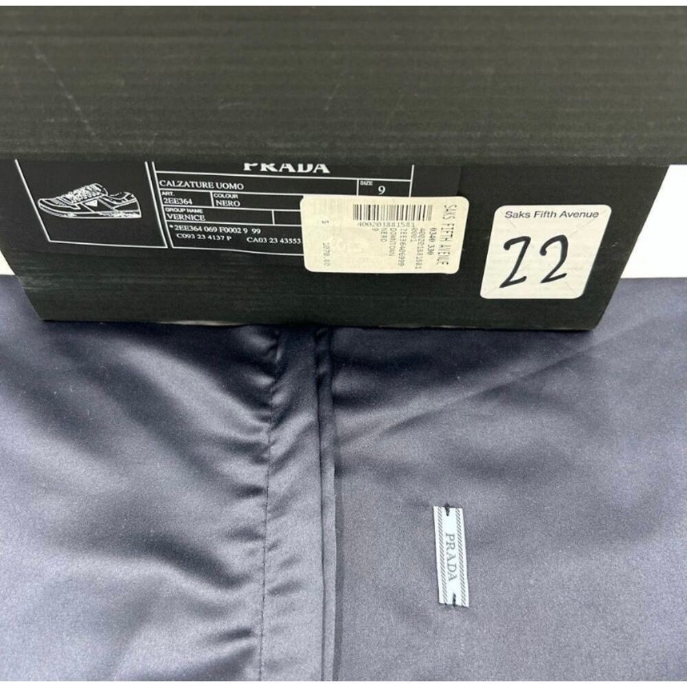 Men's Prada downtown patent leather triangle logo sneakers size 9, made in Italy - Picture 7 of 12